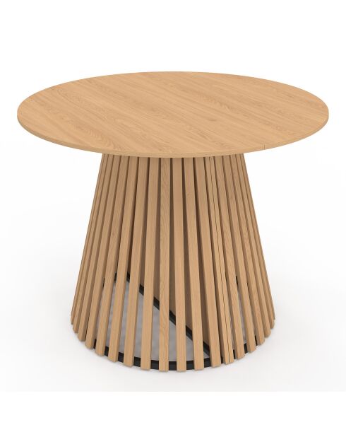 Table à manger ronde extensible Camélia bois  - 110/200x110x75 cm