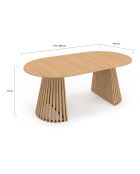 Table à manger ronde extensible Camélia bois  - 110/200x110x75 cm