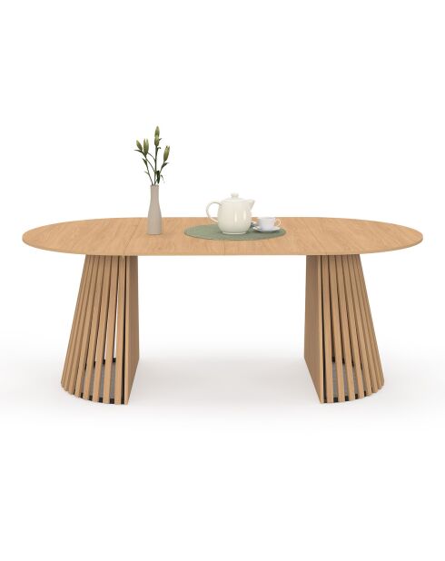Table à manger ronde extensible Camélia bois  - 110/200x110x75 cm