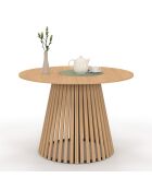 Table à manger ronde extensible Camélia bois  - 110/200x110x75 cm