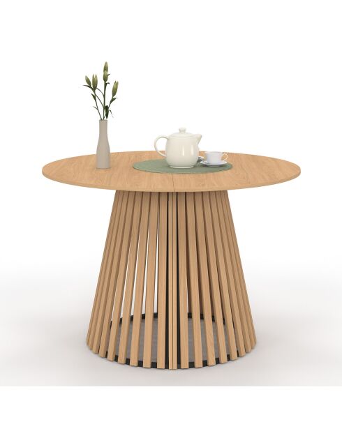 Table à manger ronde extensible Camélia bois  - 110/200x110x75 cm