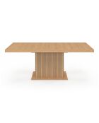 Table à manger extensible Faustine bois et pied lattes avec rangement intégré bois - 160/200x90x75 cm