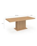 Table à manger extensible Faustine bois et pied lattes avec rangement intégré bois - 160/200x90x75 cm