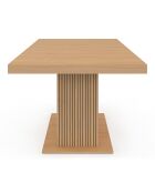 Table à manger extensible Faustine bois et pied lattes avec rangement intégré bois - 160/200x90x75 cm