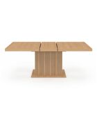 Table à manger extensible Faustine bois et pied lattes avec rangement intégré bois - 160/200x90x75 cm
