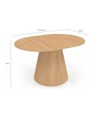 Table à manger ronde extensible Elvis bois  - 110/150x110x75 cm