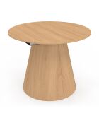 Table à manger ronde extensible Elvis bois  - 110/150x110x75 cm