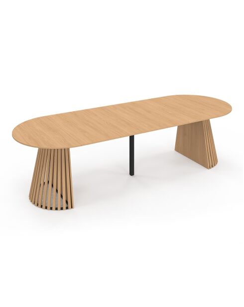 Table à manger ronde extensible Camélia bois  - 110/300x110x75 cm