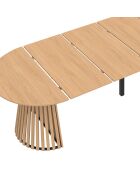 Table à manger ronde extensible Camélia bois  - 110/300x110x75 cm