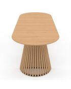 Table à manger ronde extensible Camélia bois  - 110/300x110x75 cm