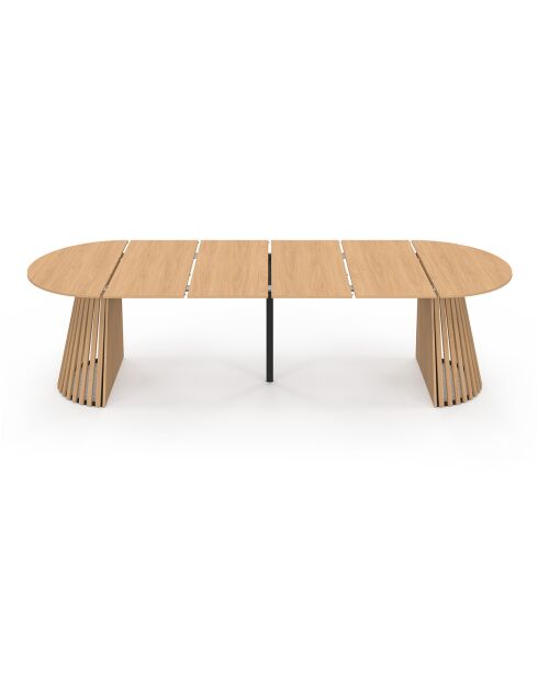 Table à manger ronde extensible Camélia bois  - 110/300x110x75 cm