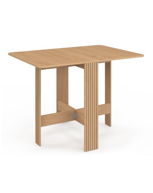 Table à manger dépliable Faustine bois et lattes bois  - 27x76x75 cm