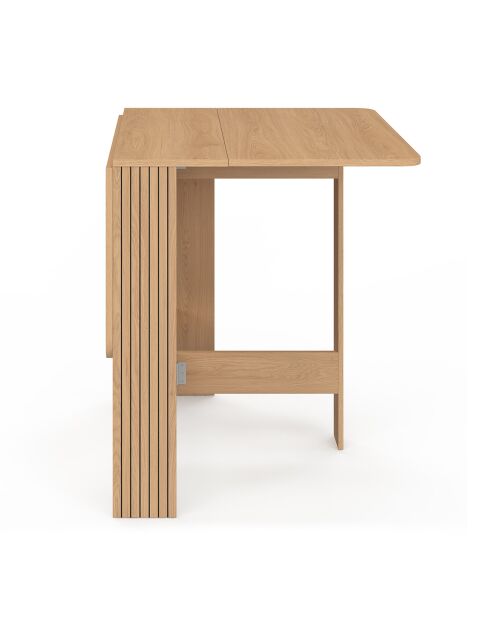 Table à manger dépliable Faustine bois et lattes bois  - 27x76x75 cm