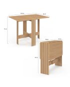 Table à manger dépliable Faustine bois et lattes bois  - 27x76x75 cm