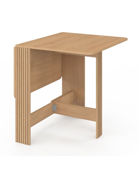 Table à manger dépliable Faustine bois et lattes bois  - 27x76x75 cm