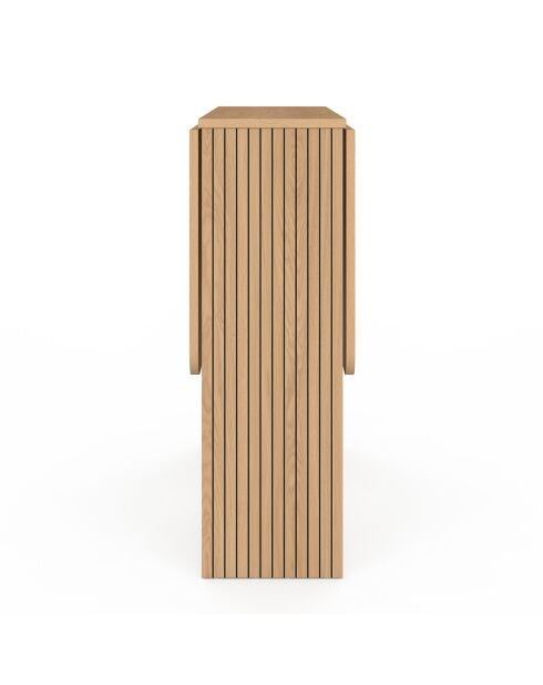 Table à manger dépliable Faustine bois et lattes bois  - 27x76x75 cm