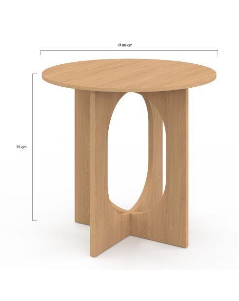 Table à manger ronde Mathis bois - 80x80x75 cm