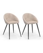 2 Chaises Dory en velours taupe - 54x52x77 cm