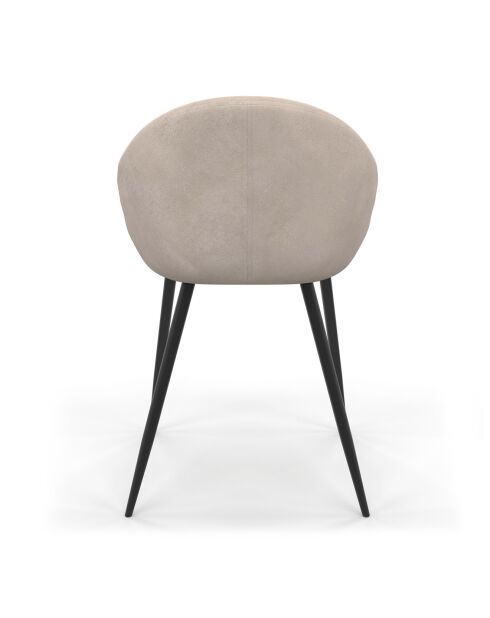 2 Chaises Dory en velours taupe - 54x52x77 cm
