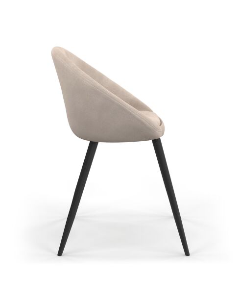 2 Chaises Dory en velours taupe - 54x52x77 cm