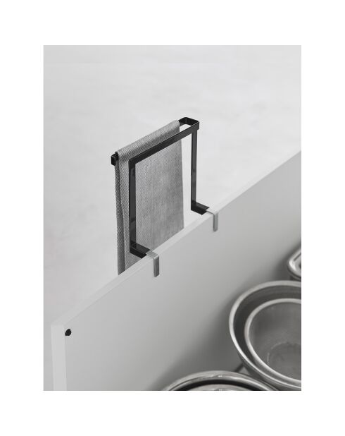 Schwarzer schwimmender Handtuchhalter - 20x9-10x19,5 cm