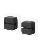 2 Clips multi-usages noirs - 4.5x1.8x4.5 cm
