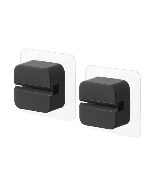 2 Clips multi-usages noirs - 4.5x1.8x4.5 cm