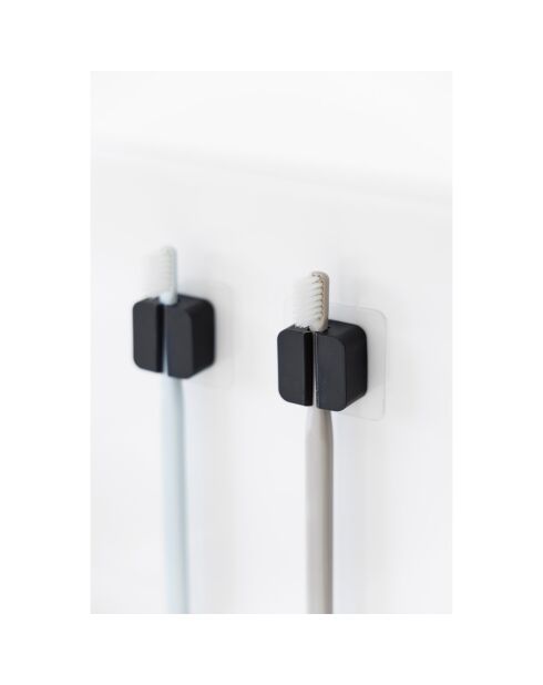 2 Clips multi-usages noirs - 4.5x1.8x4.5 cm