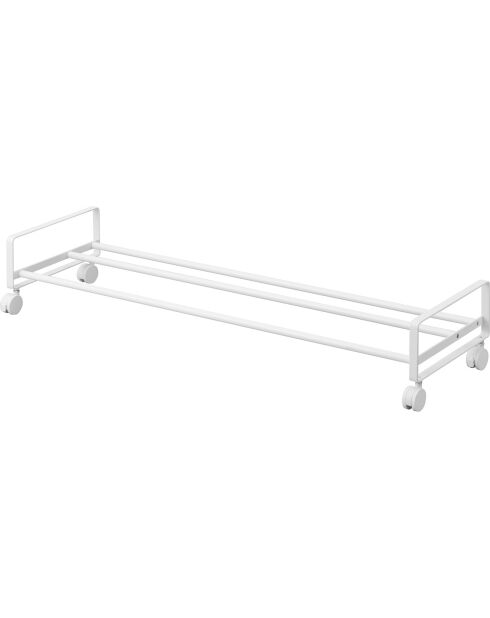 Etagère à chaussures avec roulettes blanche - 83.5x27.5x14.5 cm