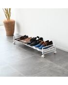 Etagère à chaussures avec roulettes blanche - 83.5x27.5x14.5 cm