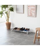 Etagère à chaussures avec roulettes blanche - 83.5x27.5x14.5 cm