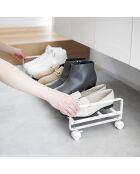 Etagère à chaussures avec roulettes blanche - 83.5x27.5x14.5 cm