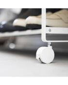 Etagère à chaussures avec roulettes blanche - 83.5x27.5x14.5 cm