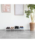 Etagère à chaussures avec roulettes blanche - 83.5x27.5x14.5 cm
