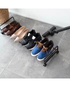 Etagère à chaussures avec roulettes noire - 83.5x27.5x14.5 cm