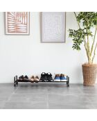 Etagère à chaussures avec roulettes noire - 83.5x27.5x14.5 cm