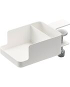 Soporte para teléfono y portavasos de mesa blancos - 9x16,5x8.2-11 cm