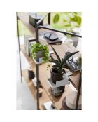 Soporte para teléfono y portavasos de mesa blancos - 9x16,5x8.2-11 cm