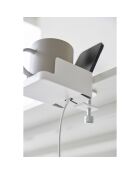 Soporte para teléfono y portavasos de mesa blancos - 9x16,5x8.2-11 cm