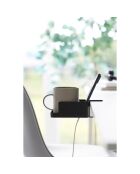 Porta telefono e portabicchieri da tavolo nero - 9x16,5x8,2-11 cm