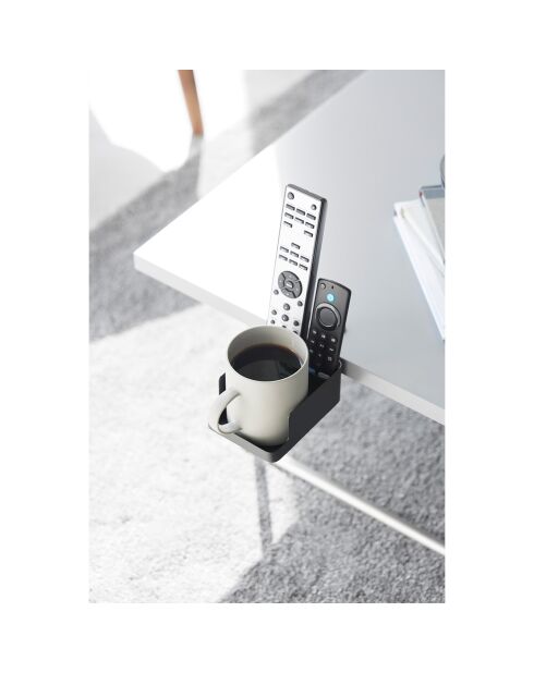 Porte-téléphone & Porte-gobelet de table noir - 9x16.5x8.2-11 cm