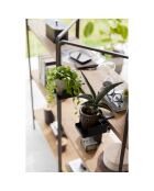 Porta telefono e portabicchieri da tavolo nero - 9x16,5x8,2-11 cm