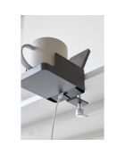 Porta telefono e portabicchieri da tavolo nero - 9x16,5x8,2-11 cm