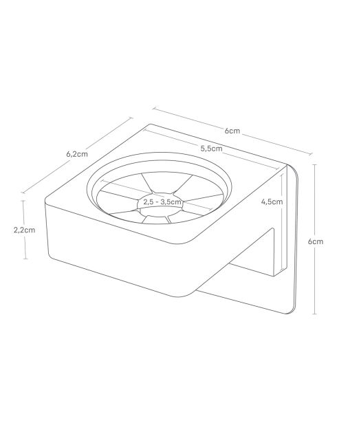 Support multi usage blanc - 5.4x6.2x4.5 cm