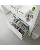 Weiße Schubladenablage, 60-108 x 15 x 3 cm