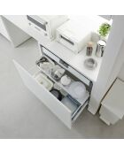 Weiße Schubladenablage, 60-108 x 15 x 3 cm