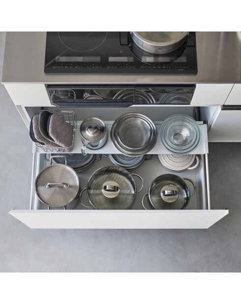 Etagère à tiroir coulissant blanche - 60-108x15x3 cm