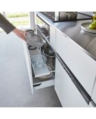 Weiße Schubladenablage, 60-108 x 15 x 3 cm