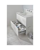 Weiße Schubladenablage, 60-108 x 15 x 3 cm