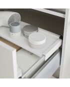 Weiße Schubladenablage, 60-108 x 15 x 3 cm